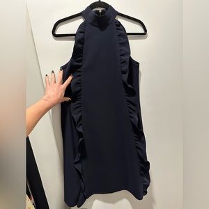 Ted Baker ruffle dress, navy, size 1 (small)